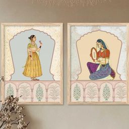 WALLLANE Brown 2 Piece Wood Abstract Wall Paintings-image-51