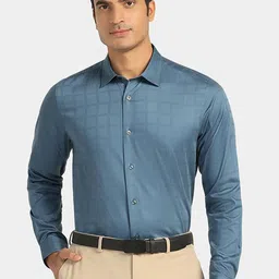 Blackberrys Men India Slim Fit Spread Collar Checked Cotton Formal Shirt-picture-28