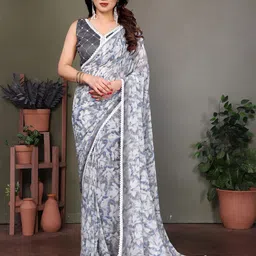 Ambuja International Floral Printed Pure Georgette Saree-picture-12