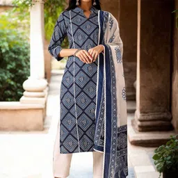 Anouk Women Printed Regular Pure Cotton Kurta with Trousers & With Dupatta-image-40