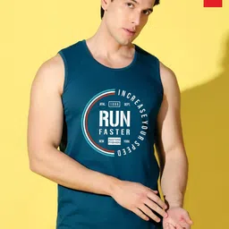 WOOSTRO 2-Pcs Odour-Free Combed Cotton Innerwear Vests VWS26(RUN PEACOCK)(PLAIN RED)-picture-1