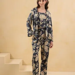 SANSKRUTIHOMES Floral Printed Round Neck Sleeveless Top With Trouser & Shrug-picture-8