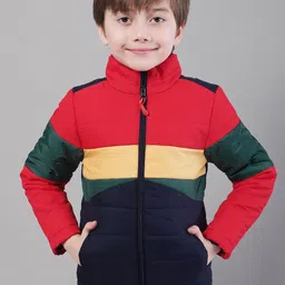 HOUSE OF VEDAS Boys Colourblocked Lightweight Bomber with Embroidered Jacket-picture-52