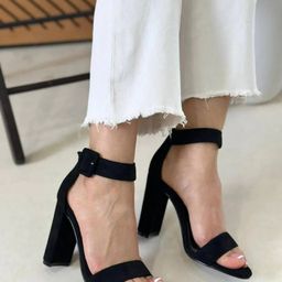GLO GLAMP Black Ankle Strap Heels-image-92