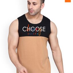 SLOWLORIS Pack Of 2 Printed Combed Cotton Gym Vests VSL26 CMB(CHS BLACKRUST)(CHS ORANGE)-image-63