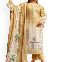 DRAVINAM Trends Floral Embroidered Pure Cotton Unstitched Dress Material-image-76
