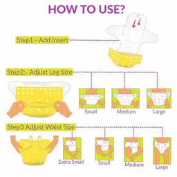 Kritiu Set Of 2 Reusable Waterproof Cloth Diapers With Insert Pads image 4