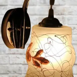 Somil Premium Designer Glass Wall / Night Lamp Elegant & Stylish Dcor Accent for Modern Interiors, color- Brown, White, Size:- 21.5 X 25 X 29.5 CM-image-52