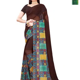 Moda Rapido Pack of 2 Floral Printed Pure Georgette Saree-image-97
