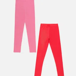 Bodycare Girls Pack Of 2 Cotton Slim-Fit Ankle-Length Leggings-picture-48