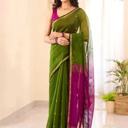 Aldwych Ethnic Motifs Woven Design Zari Banarasi Saree-picture-17