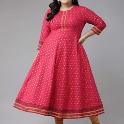 KALINI Women Plus Size Ethnic Motifs Printed Anarkali Empire Kurta-image-57