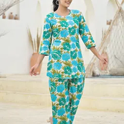 SHIFORY Women Printed Pure Cotton Kurta with Palazzos-picture-41