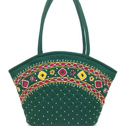 SriShopify Handicrafts Ethnic Motifs Embellished Shopper Hobo Bag-54