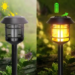 XERGY Pack Of 2 Black Waterproof Solar Outdoor Lights-34