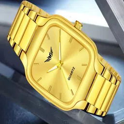 Hala Men Square Dial & Stainless Steel Straps Analogue Watch Hala-8186-Gold.-23