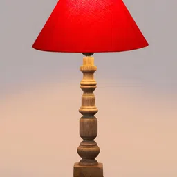Devansh Red Wood Traditional Abstract Shaped Table Lamp image 4