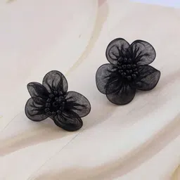 BEYTER Artificial Beaded Floral Shaped Studs-12