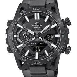CASIO Men Dial & Stainless Steel Cuff Straps Analogue and Digital Chronograph Solar Powered Watch ED608-5