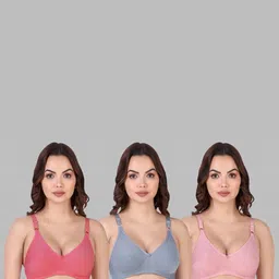Women Cotton Red,Blue,Pink Non Padded Non-Wired Lingerie Bra Sport wear Gym Crop Tank Top-image-89