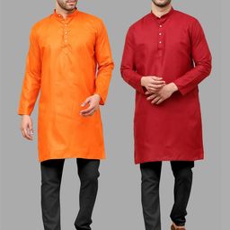 VS MALL Men Cotton Blend Kurta Sets-image-103