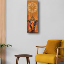 OLIVE TREE Maroon & Grey Printed Wooden Contemporary Analogue Wall Clock-image-63