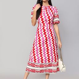 Amagyaa Print A-Line Midi Dress-image-20