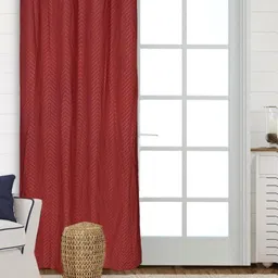 Saral Home Rust Geometric Room Darkening Long Door Curtain-16