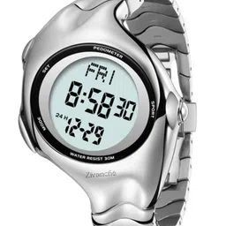 ZAADRAN Unisex Stainless Steel Straps Digital Automatic Watch Terminator Silver-picture-44