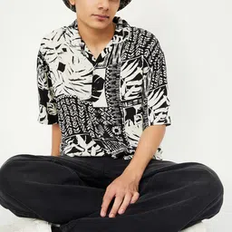 max Boys Abstract Printed Cuban Collar Casual Shirt-image-36