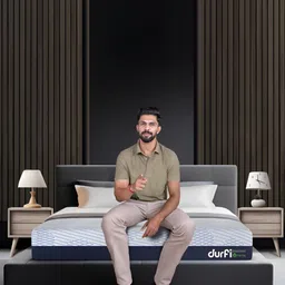 Durfi Grey & Blue Quilted Orthopedic Hempseed Oil Single Size Mattress-picture-18