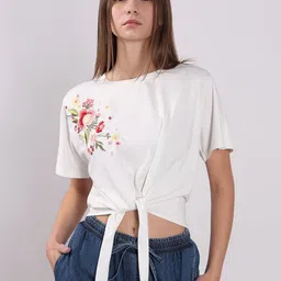 Vero Moda Floral Embroidered Organic Cotton T-Shirt-picture-11