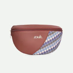 ZOUK Freya Bombay Houndstooth Textured Water Resistant Vegan Leather Waist Pouch-91