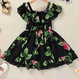 SHRVAAY GROUP Floral Print Cold-Shoulder Fit & Flare Dress-picture-7