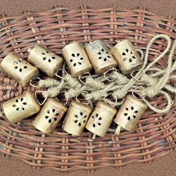 Rusty Harmony Cone Shape Cow Bells 10 Pieces Cylinderical Folwer, Small-image-3