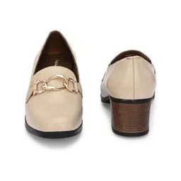 Egoss Leather Square Toe Party Block Pumps image 2