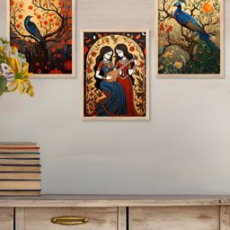 Kotart Brown & Yellow 3 Pieces Floral And Botanical Wooden Wall Arts-picture-24