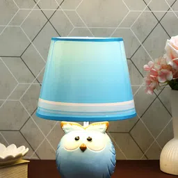 TAYHAA Blue Ceramic Cylindrical Shaped Table Lamp-41