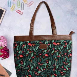 Happening Hippo Floral Printed Shopper Shoulder Bag with Cut Work-18