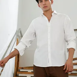 Campus Sutra Comfort Textured Spread Collar Casual Shirt-image-40