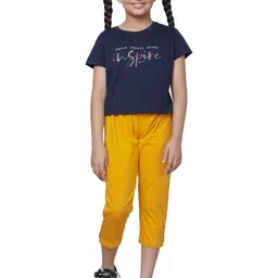 BAESD Girls Solid Side Piping Regular Capris-18