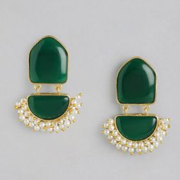 Anouk Gold Plated Beaded Contemporary Drop Earrings-4