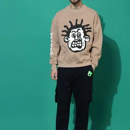 GRIFFEL PrintedRound Neck Long SleevesOversized Sweatshirt & Trackpants-image-2
