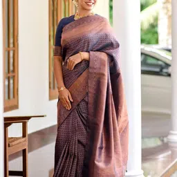 SWEETPEL Woven Design Zari Silk Blend Banarasi Saree-picture-7