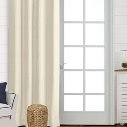 Saral Home White Geometric Room Darkening Door Curtain-image-71