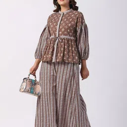 STIL O STITCH Printed Round Neck Tunic With Palazzo Co-Ords-picture-33