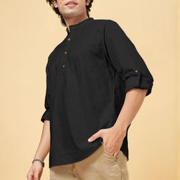 SHOPYCLICK Men Black Kurta-image-108