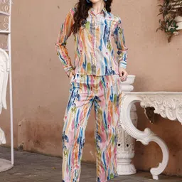 VenderVilla abstract Printed Shirt With Trousers Co-Ords-picture-33