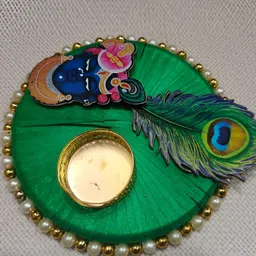 Sellplus Yellow & Green Textured Tealight Holder-picture-14