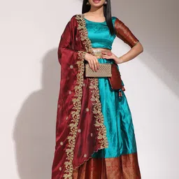 Payu Semi-Stitched Lehenga & Unstitched Blouse With Dupatta-picture-19